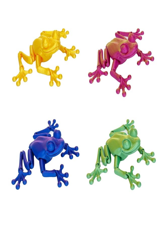 YOUNEEDFUL 2025 3D Printed Frog Model Cute New 3D Printed Animal Model Lifelike Office Supplies Creative Decoration (Red) - Image 2